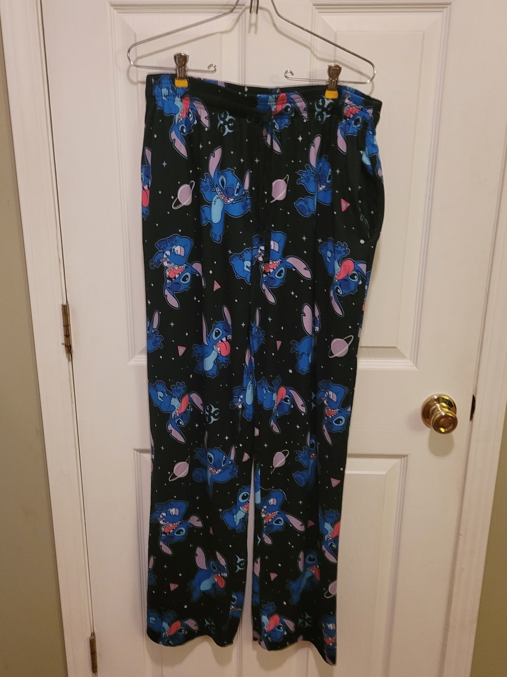 LG Black Lounge Top with Blue Stitch Space Print L